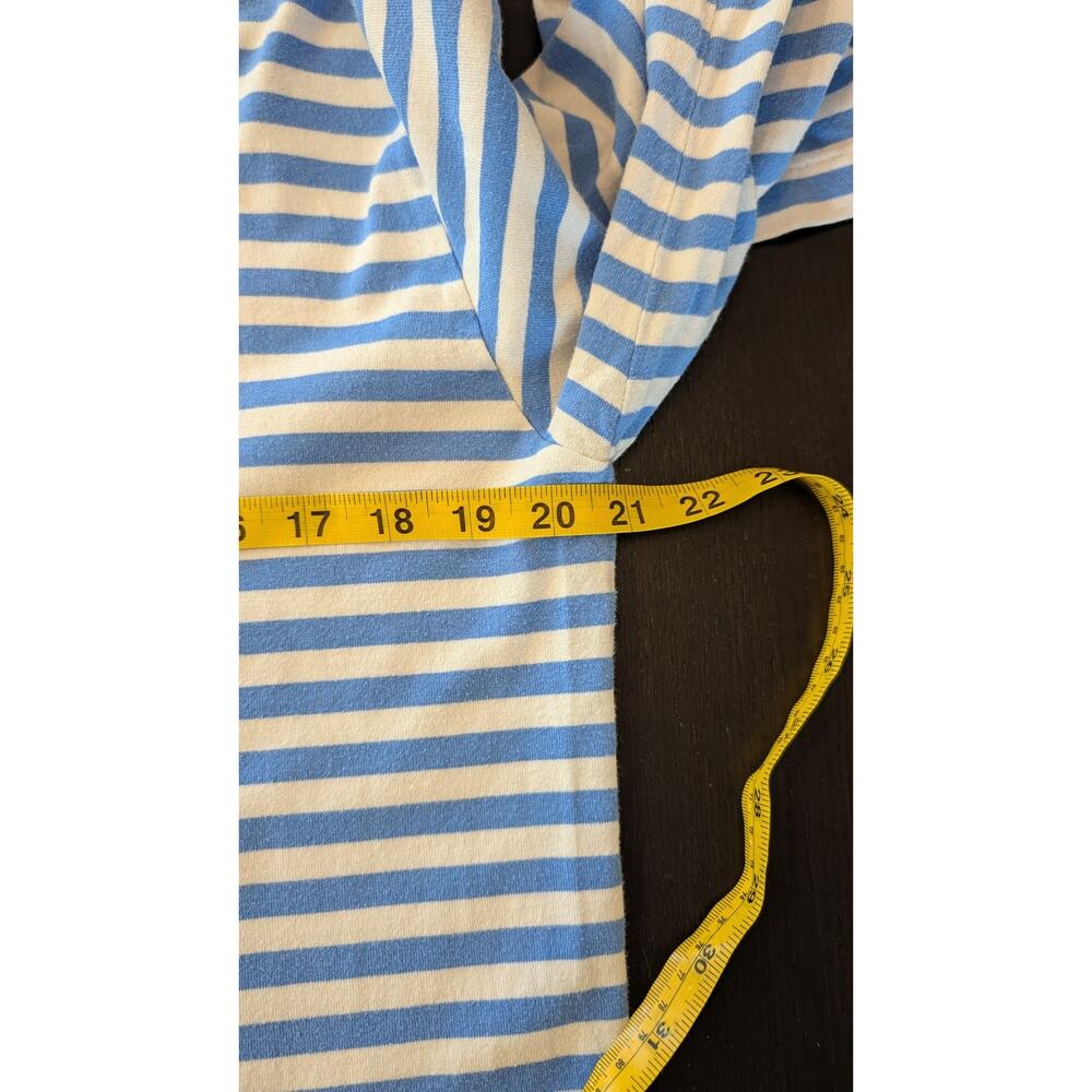 Comme des Garçons PLAY Striped Long Sleeve Cotton Shirt Blue White Heart XL - Picture 5 of 9